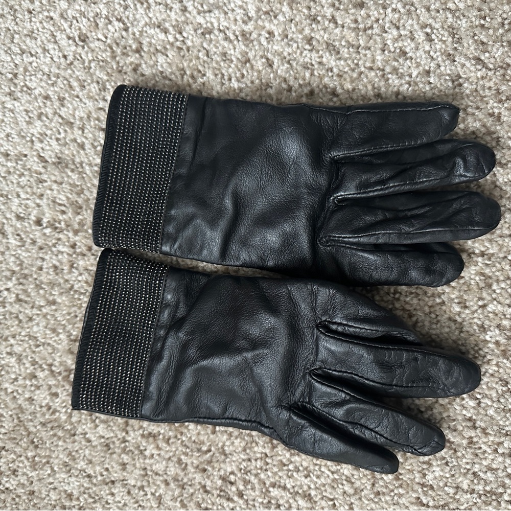 Ralph Lauren Beaded Leather Gloves